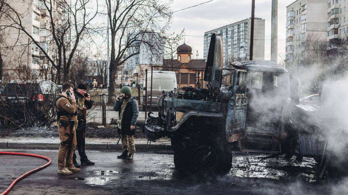 Kiev tras un bombardeo ruso