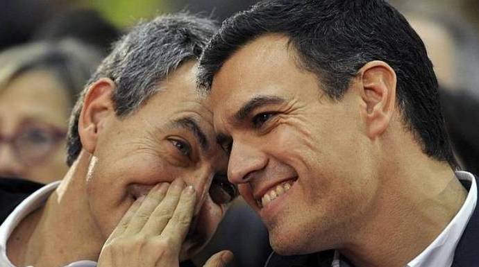 Zapatero y Sánchez en un acto del PSOE.