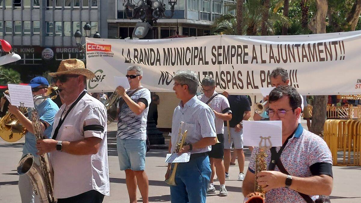 Imagen de archivo de la protestas de la Banda Sinfónica frente al Ayuntamiento.