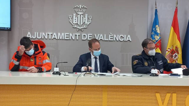 El concejal de Protección Ciudadana, Aarón Cano, informa en rueda de prensa sobre el balance sobre las actuaciones de Policía Local, Bomberos y Protección Civil en las Fallas de 2022.