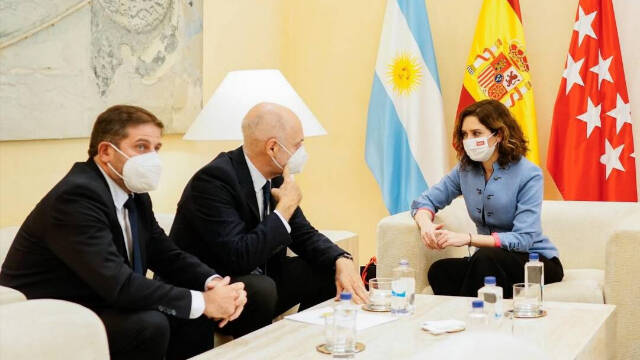 Isabel Díaz Ayuso con el jefe de Gobierno de Buenos Aires