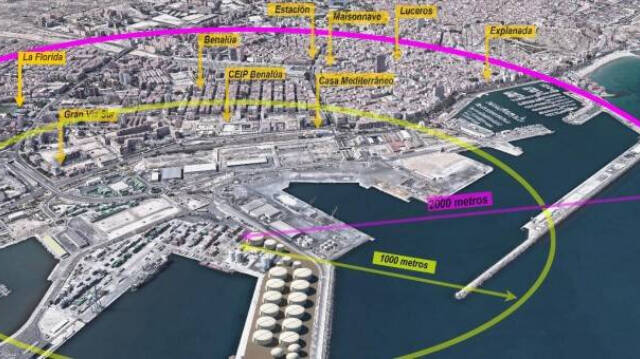 Plano del puerto de Alicante / Fuente: Plataforma por un Puerto Sostenible