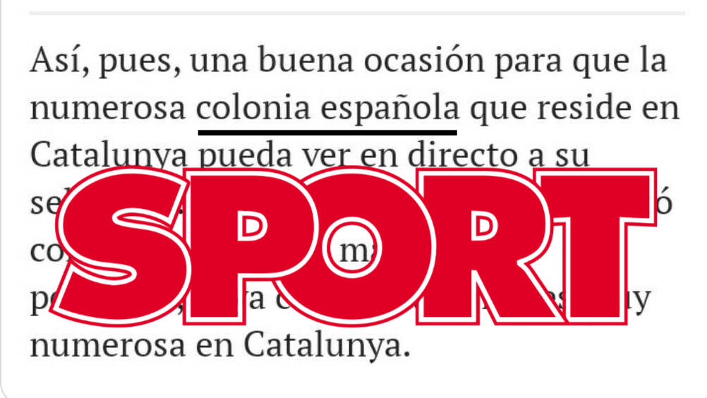 Fragmento de la publicación del diario "Sport"