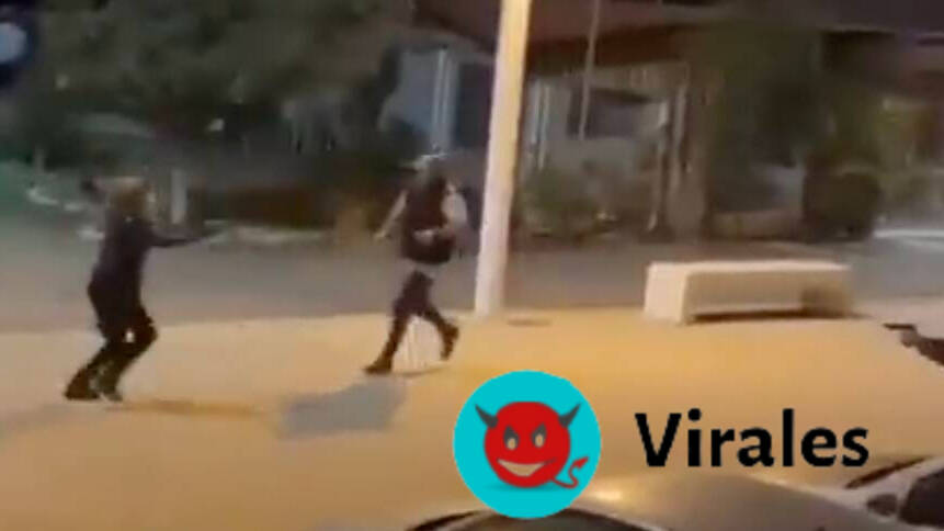 Fragmento del vídeo en el que los Policías ponen en riesgo su vida