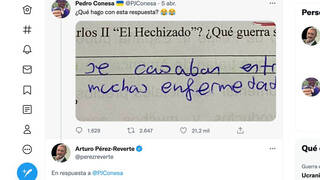 Pérez-Reverte “felicita” a un alumno por esta disparata respuesta en un examen