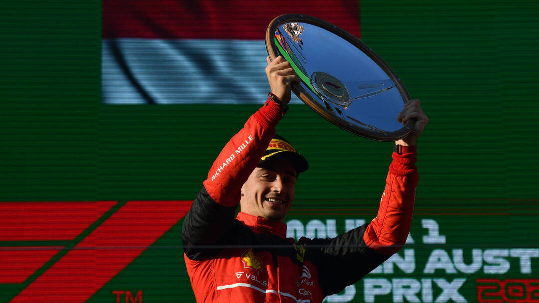 Leclerc, en lo más alto del podio en Melbourne.