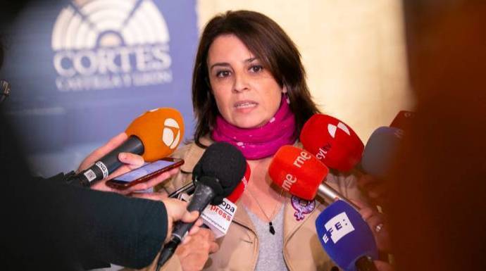 Adriana Lastra, en la investidura de Castilla y León, esta semana.