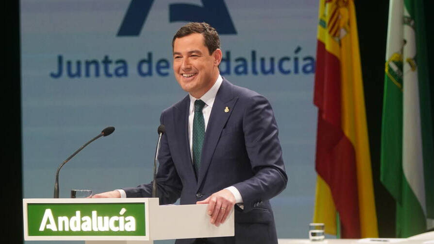 El presidente en funciones de la Junta de Andalucía, Juanma Moreno (PP).