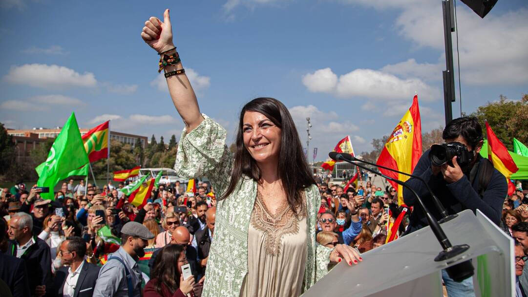 La diputada nacional y candidata oficial de Vox a la presidencia de la Junta de Andalucía, Macarena Olona.