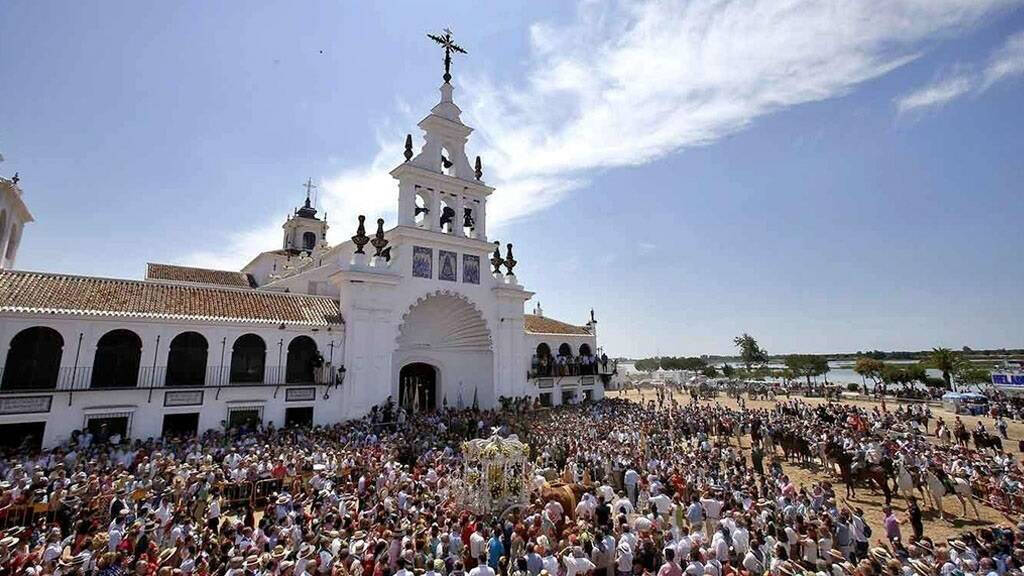 La Aldea del Rocío durante la última celebración de la procesión.