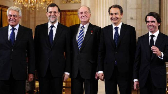Juan Carlos I, con todos los presidentes del Gobierno, salvo Pedro Sánchez.