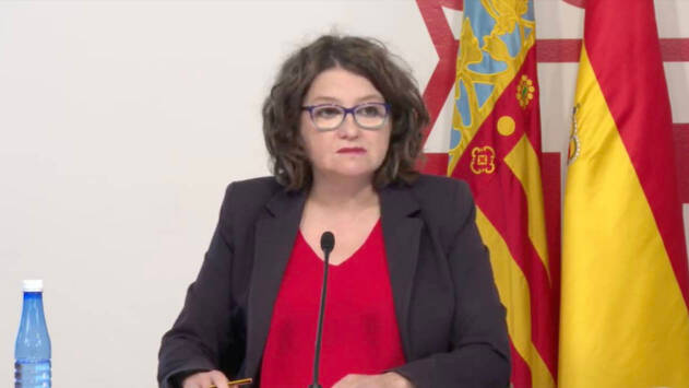 Mónica Oltra en la rueda de prensa tras el pleno del Consell