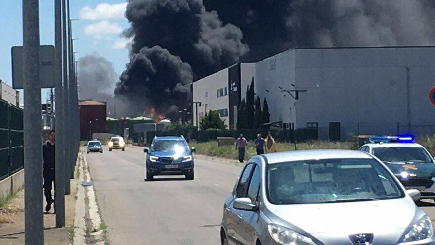 Momentos posteriores a la explosión en Calahorra