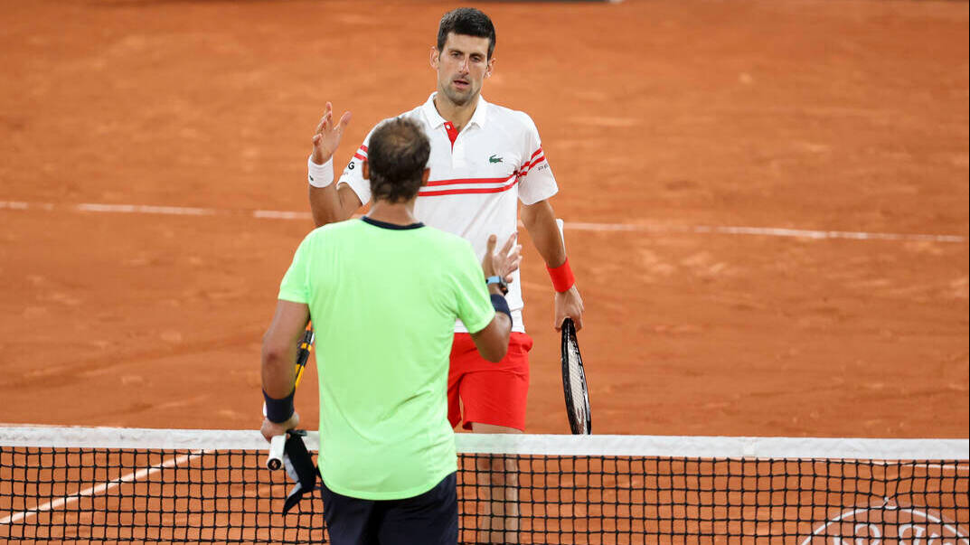 Djokovic y Nadal, en las semifinales de Roland Garros 2021.