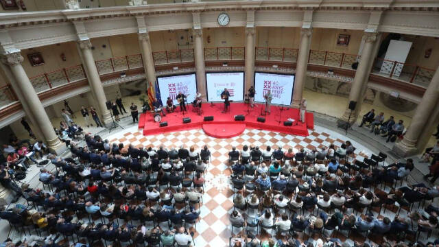 Acto del 40 aniversario del Estatuto de Autonomía en el Palau de la Generalitat. 