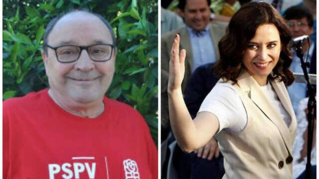 El concejal del PSOE, Eliseo Tomás, y Ayuso