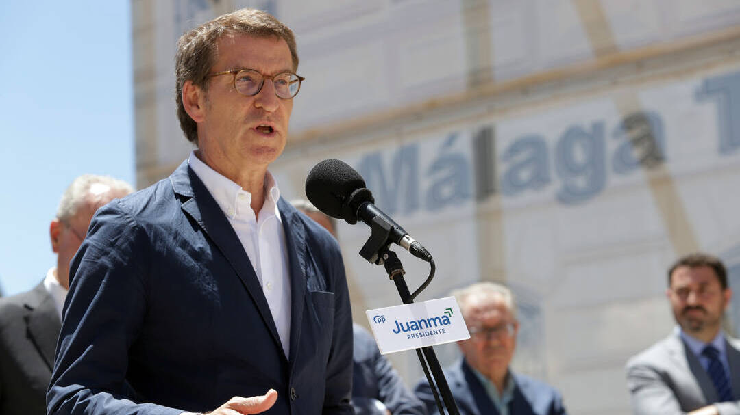 El presidente del PP, Alberto Núñez Feijóo en Málaga.