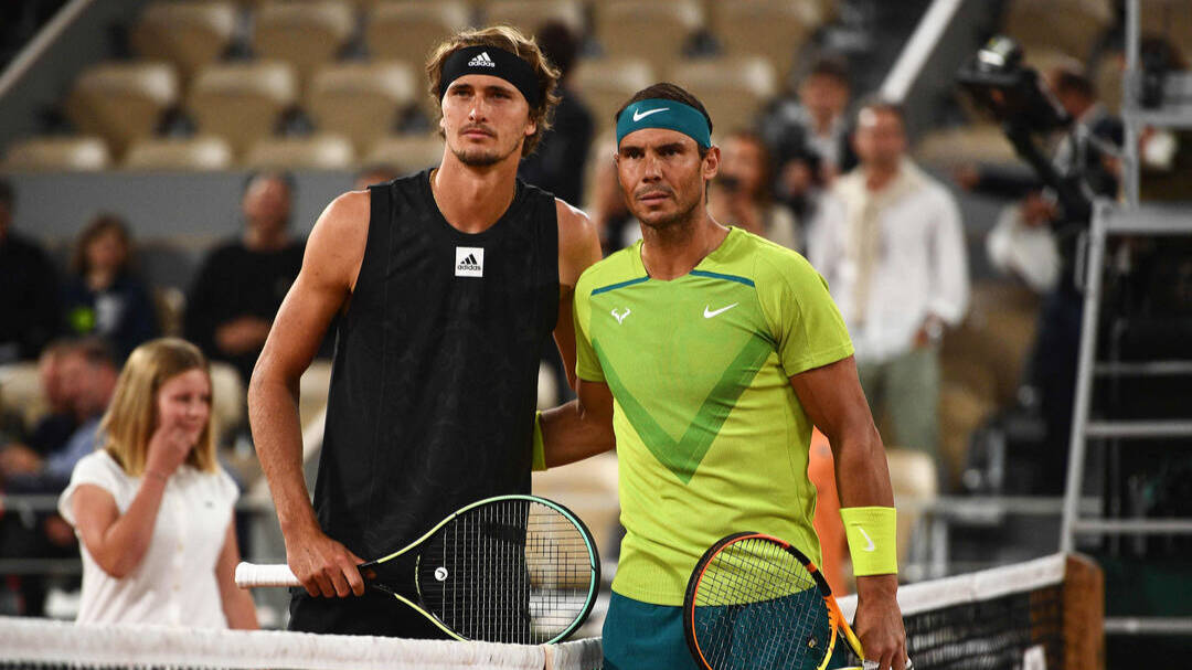 Zverev y Nadal, antes de comenzar la semifinal de Roland Garros