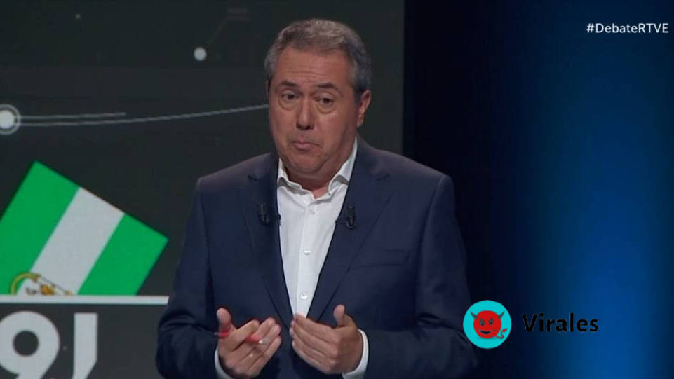 El candidato del PSOE-A, Juan Espadas, durante el debate.