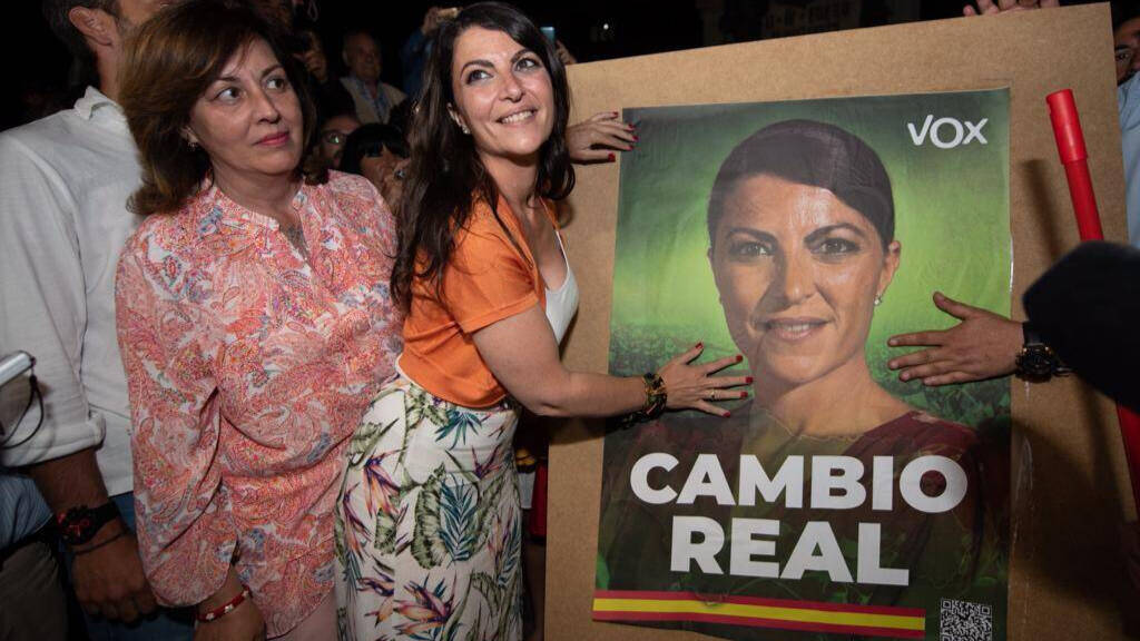 La candidata de Vox, Macarena Olona en el arranque de la campaña electoral en Andalucía.