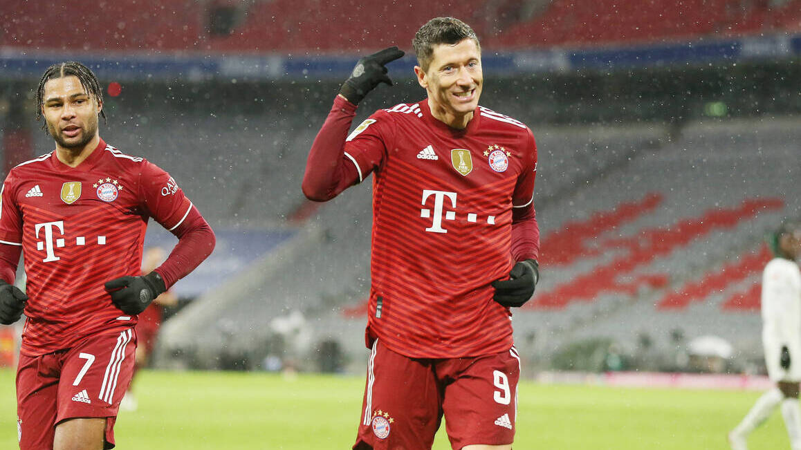Lewandowski celebra un gol con el Bayern de Munich