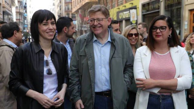La ministra Diana Morant, Ximo Puig y Sandra Gómez