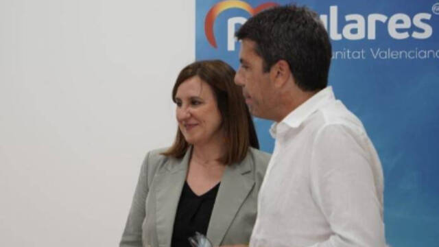 El presidente del PPCV, Carlos Mazón y la secretaria general, María José Catalá.