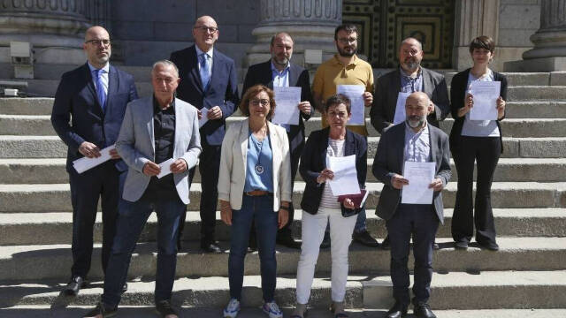 Representantes de Unidas Podemos, ERC, Junts, PDeCat, BNG, Más País, Compromís, PNV , Bildu y la CUP.