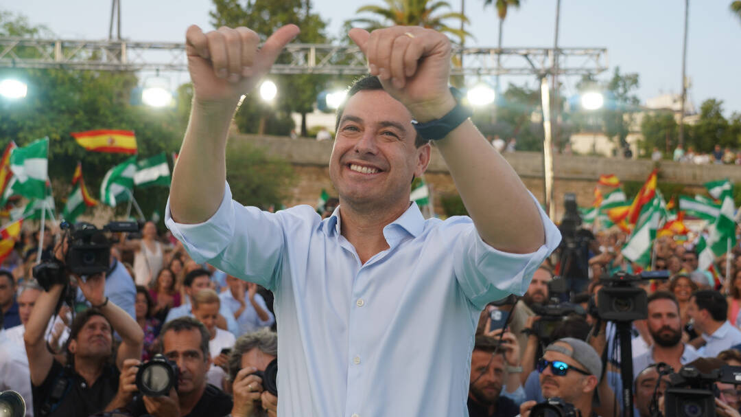 El presidente de la Junta de Andalucía y candidato del PP-A, Juanma Moreno, vencedor de las elecciones del 19J.