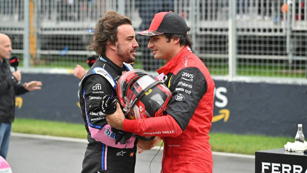 Fernando Alonso y Carlos Sainz, en el circuito canadiense de Montreal. 