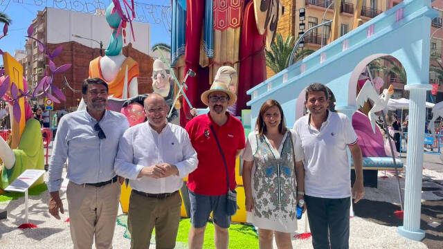 El vicesecretario nacional del PP, Miguel Tellado, con Carlos Mazón, Luis Barcala y María José Catalá