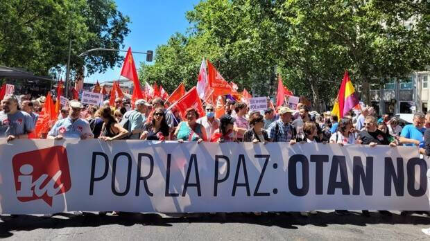 Unidas Podemos boicotea a Sánchez manifestándose en contra de la OTAN 