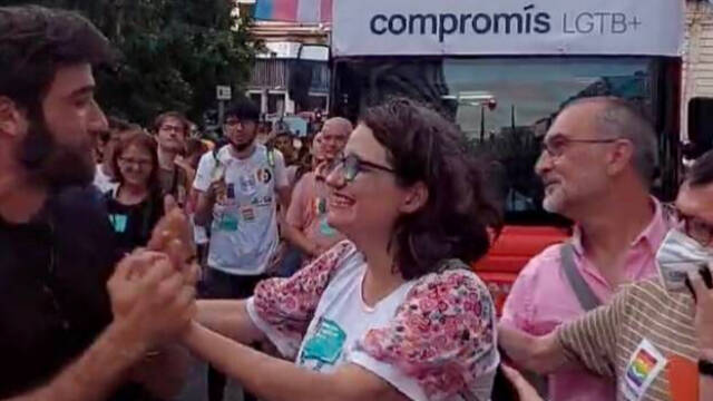 Mónica Oltra durante el Orgullo de Valencia