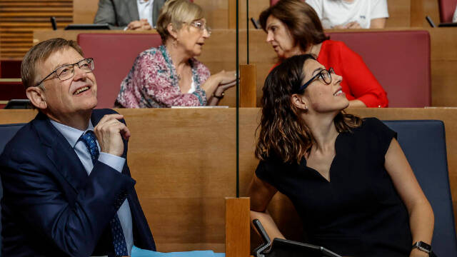 Ximo Puig junto a su nueva vicepresidenta, Aitana Mas