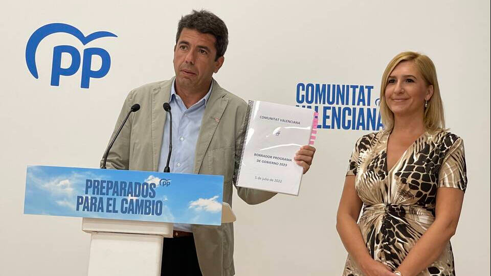 Carlos Mazón y Salomé Pradas en rueda de prensa.