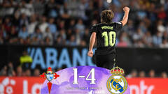 Celta 1 - Real Madrid 4: Modric tira del campeón
