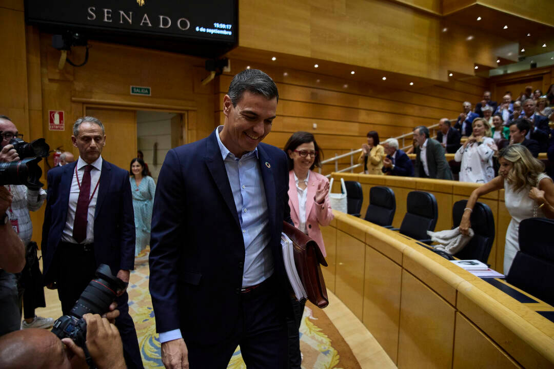 Pedro Sánchez llega al Senado