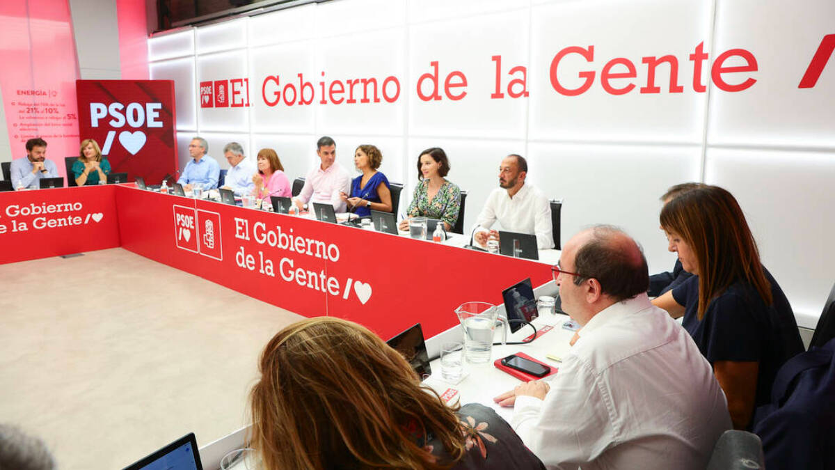 Pedro Sánchez, en la última reunión de la Ejecutiva Federal del PSOE.