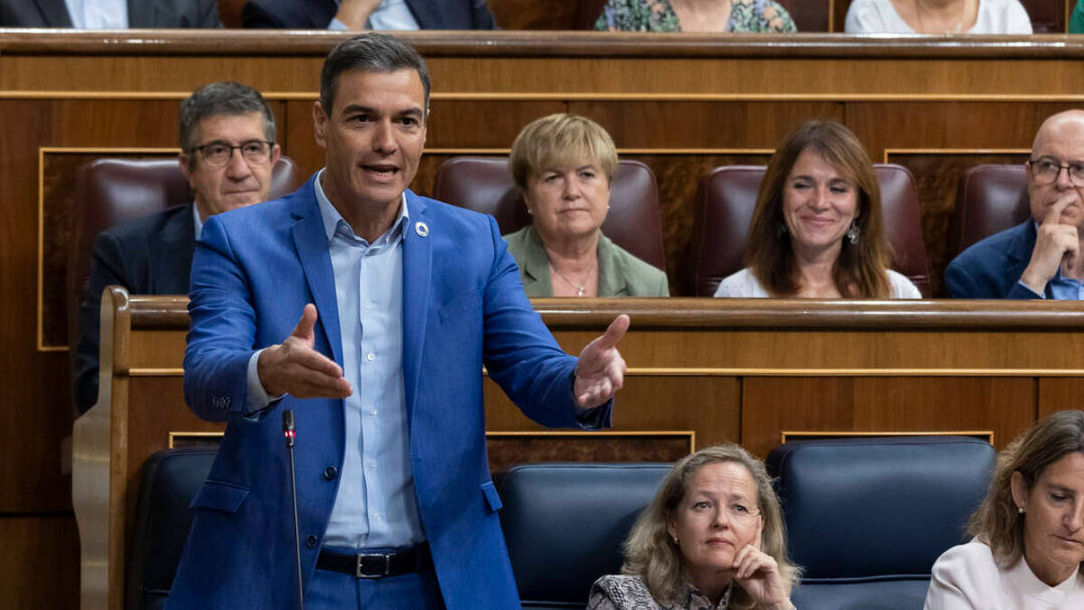 Sánchez, con gesto airado, este miércoles en el Congreso de los Diputados.