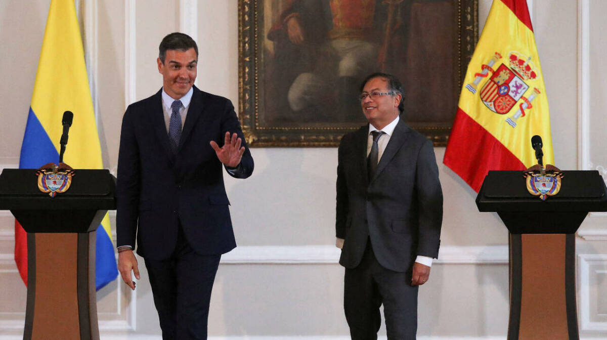 Pedro Sánchez con el presidente de Colombia en su pasada gira Iberoamericana