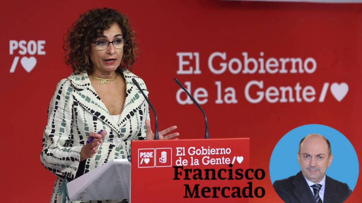 La vicesecretaria general del PSOE, María Jesús Montero, en su última rueda de prensa en Ferraz.