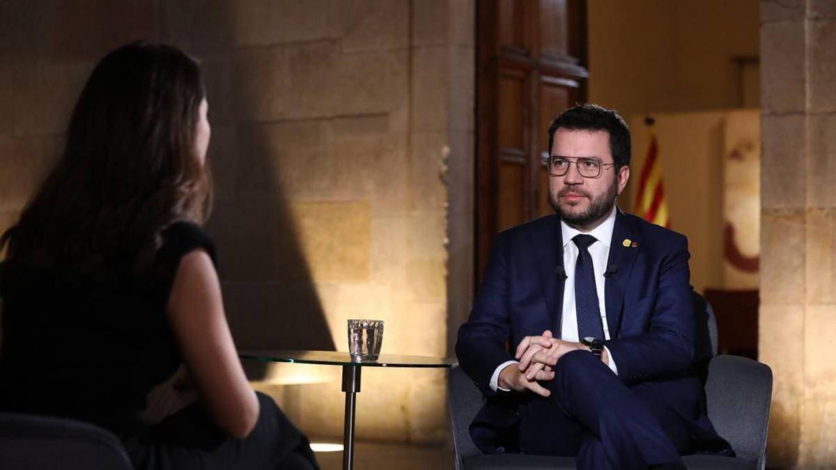 Pere Aragonés en la entrevista en TV3.