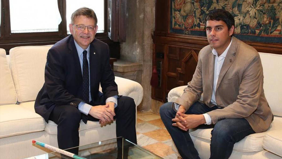 Ximo puig con el alcalde de Morella, Rhamsés Ripollés