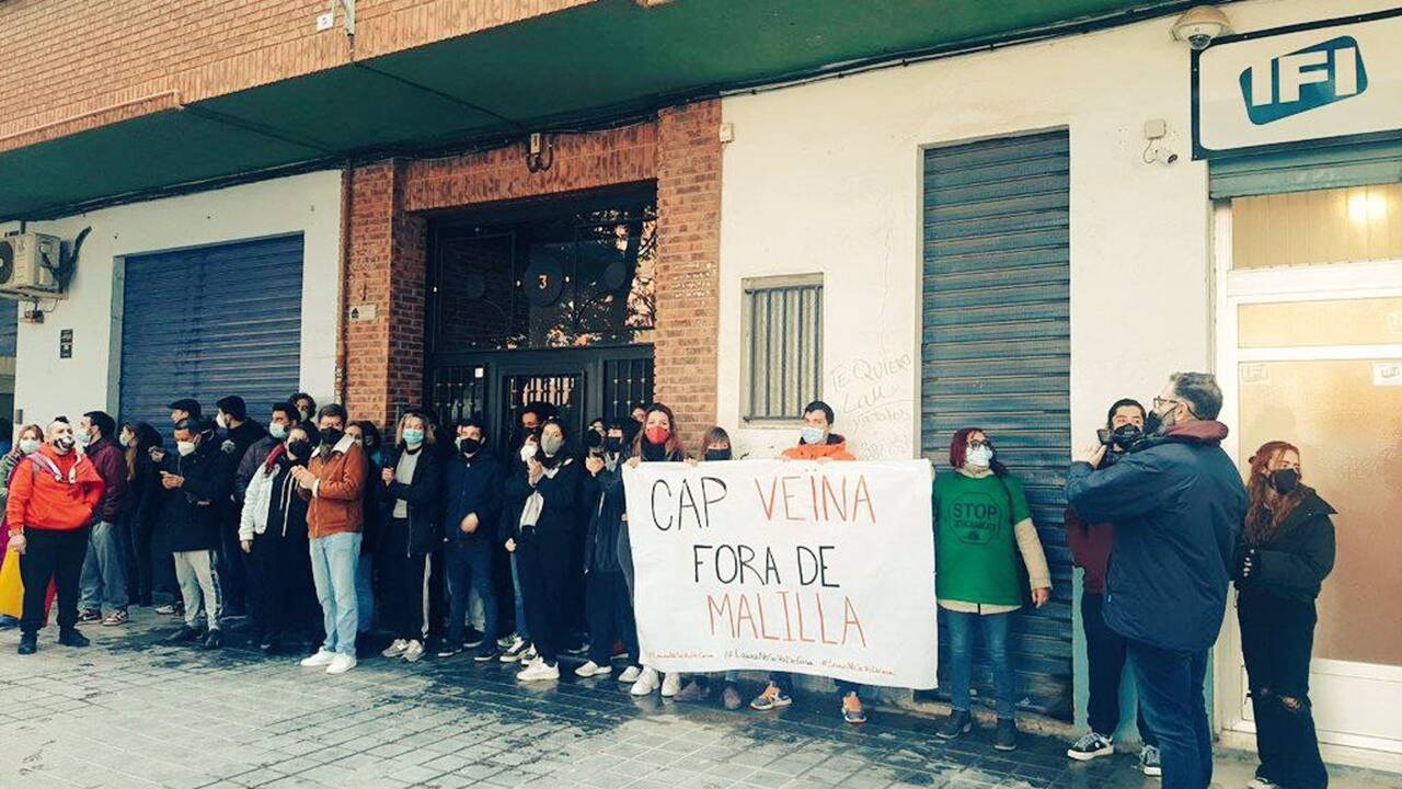 Protestas en Malilla, en València, contra los desahucios - CONSTRUINT MALILLA