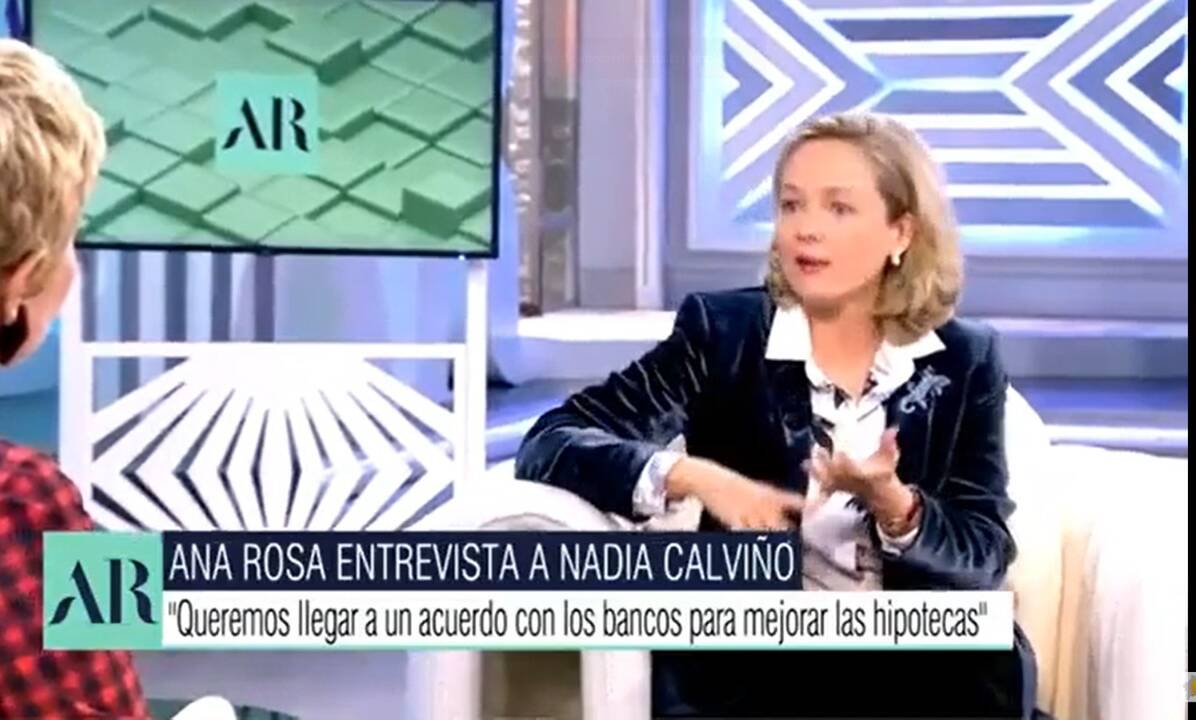 Ana Rosa entrevista a Nadia Calviño.