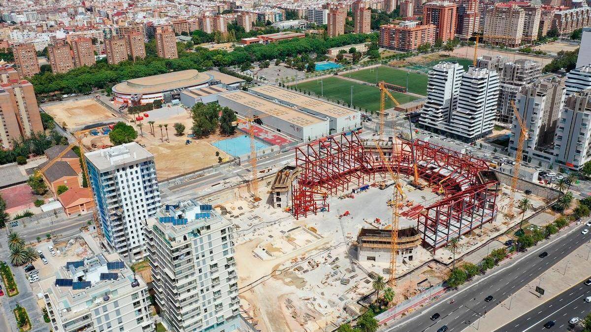 El pabellón Roig Arena en construcción en Valencia