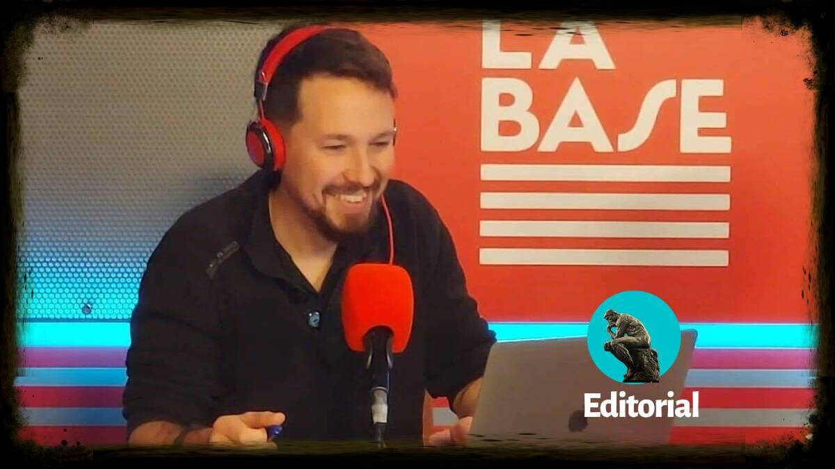 Pablo Iglesias conduciendo su programa de internet 'La Base'