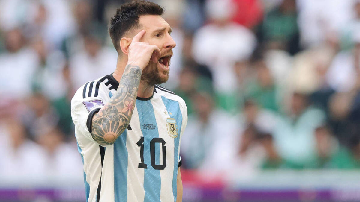 Leo Messi en el primer partido de Argentina.
