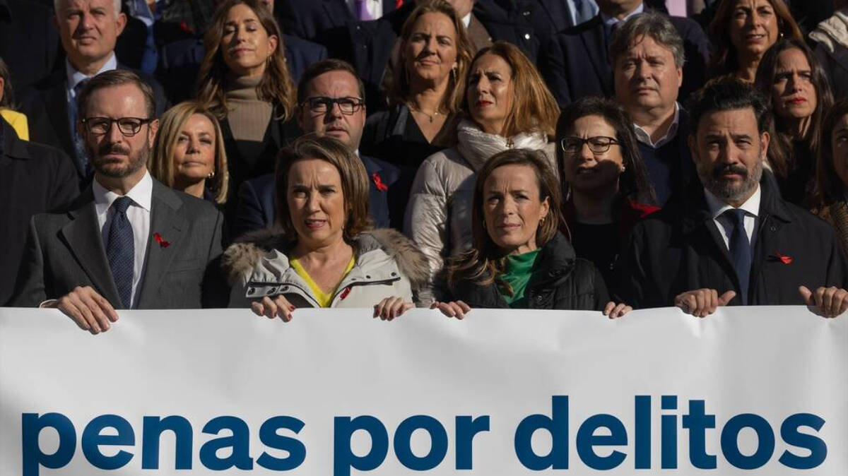 El PP se concentra a las puertas del Congreso para exigir la dimisión de Irene Montero
