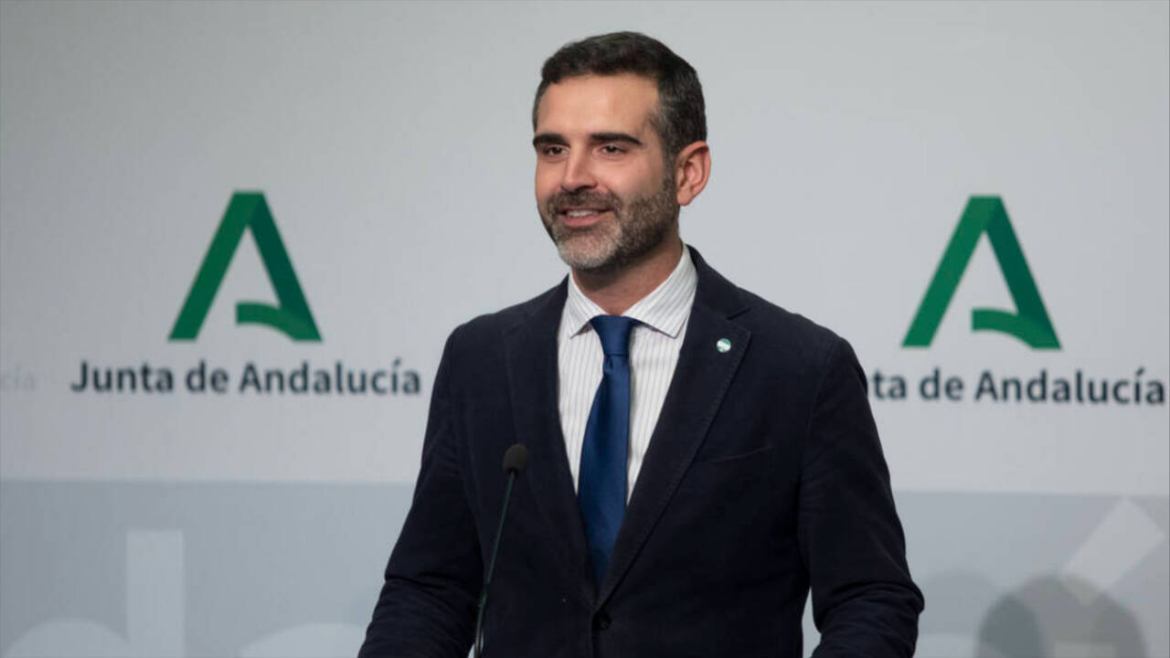 El consejero de Sostenibilidad, Medio Ambiente y Economía Azul y portavoz del Gobierno, Ramón Fernández-Pacheco, durante la rueda de prensa posterior al Consejo de Gobierno de la Junta de Andalucía.